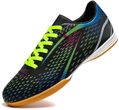 WESHIRUN Indoor Soccer Shoes Boys Futsal Shoes for Girls Youth Professional Athletic Soccer Shoe Black