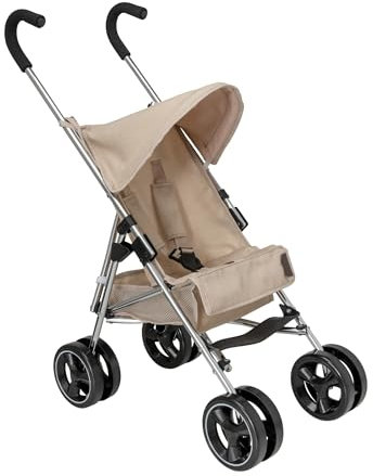 Celuna Premium Junior Stroller | Children's Pram in Grey & Black | Baby Doll Toy Umbrella Fold | Role Play Dolls Buggy Pushchair | 3+