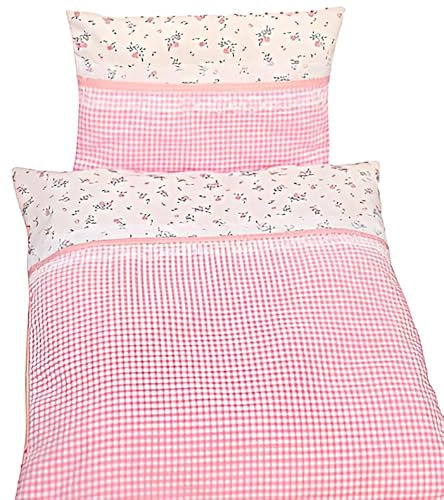 Puppenbettwäsche Grace, 2teiliges Set für Puppen, handgearbeitet im Landhausdesign Puppenbettwäsche für Puppenbett aus Baumwolle Puppengarnitur