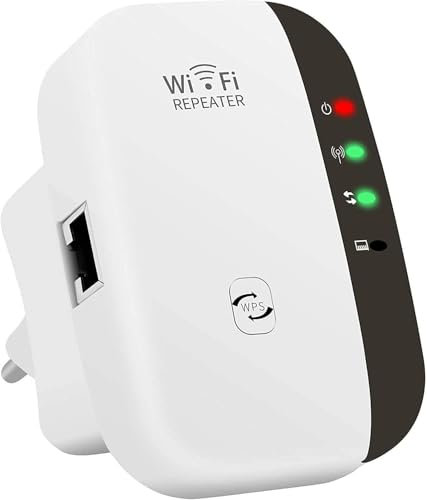 Genie's Poems WLAN Verstärker WLAN Repeater - Internet Verstärker mit Ethernet Port, WiFi Verstärker WiFi Repeater Kompatibel Allen WLAN Geräten, Einfache Einrichtung, Weiß-G-74SC