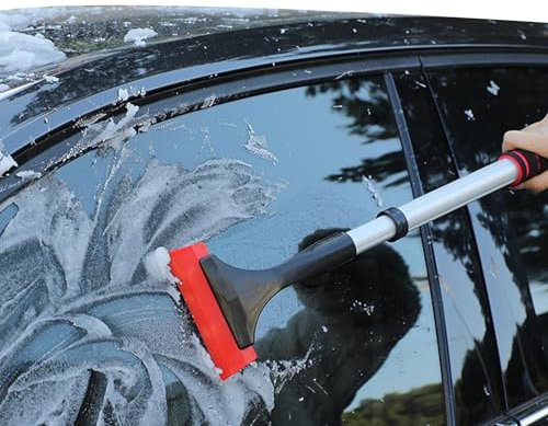 Setauoo Schaufel, Faltbare Schneeschaufel für Auto, Schneeschaufel mit einziehbarem verdicktem Schwammgriff für Abtauen LKW Auto