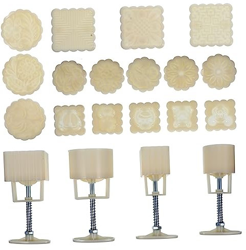 GRIRIW Mondkuchenform Handpresse Runde Quadratische Backzubehör Mondkuchenpressstempel Diy Formen Aus Lebensmittelqualität Kunststoff Für Shortbread Kekse