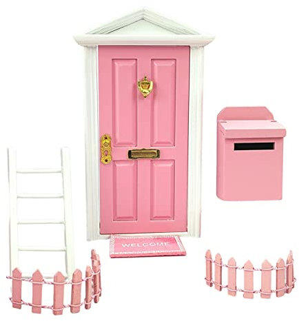 Juego de Puerta de Hadas - Kit de Entrada de Hadas de Dientes, decoración de la Puerta de la Pared de Elfos | Accesorios caprichosos de la habitación para niños con pequeña Escalera, buzón