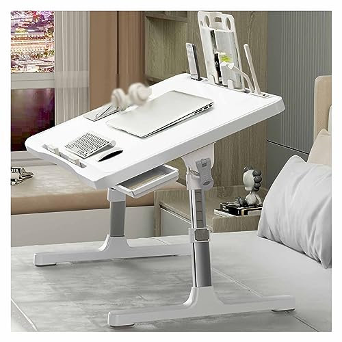 Bed Table, Height Adjustable Drawing Table, Foldable Laptop Bed Tray Table Tablet Slot for Eating, Working, Writing, Gaming, Drawing Efficency