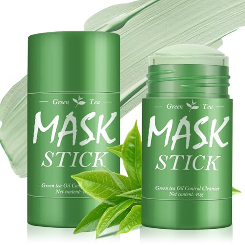 2 Pack Mascarilla de Arcilla purificadora de té verde,green tea deep cleanser mask,Máscara de Té Verde,Mascarilla de Arcilla Purificadora de téVerde,Minimiza poros y puntos negros