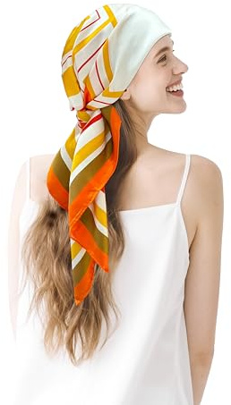 Townssilk Foulard in seta 100% di gelso da donna 90x90 cm, certificato OEKO-TEX, lussuoso e setoso, sciarpa/foulard, accessorio di moda quadrato, 90x90cm