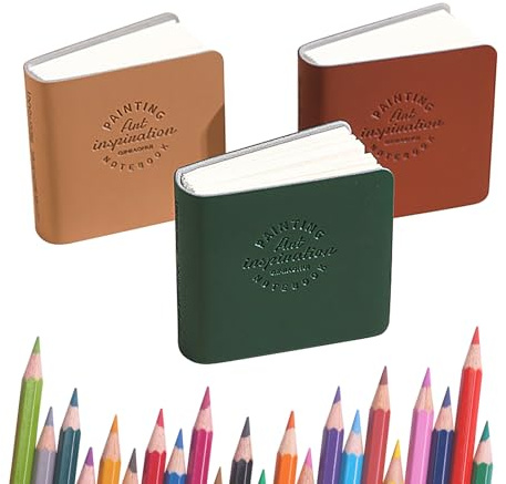 Skissblock liten | Bärbar bok för vattenfärger, 5 x 5 cm 48 sidor 300 Skissbok för konstnärer och studenter daglig användning