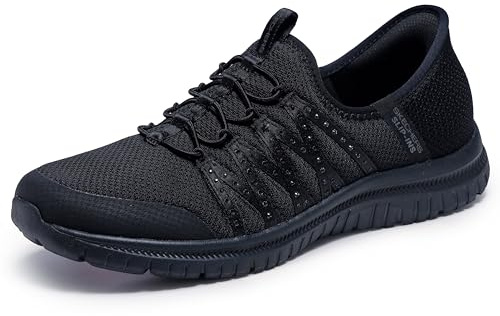 Skechers Women's Sport Active Hands Free Slip-Ins Virtue - Stunner, Black/Black, 7
