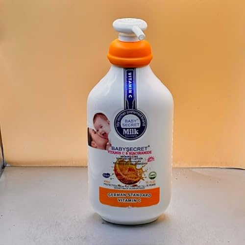 Secret Vitamin C Hydrating Body Lotion, Regular Size, 400ml, All Natural Ingredients, Olive Oil, Coconut Oil, Almond Oil & Shea Butter, Kids, All Skin Types, SPF 20