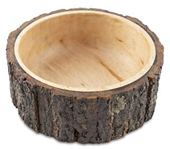 GoCraft Potpourri Bowl Made of Wood with Bark, Small, 6 inches in Diameter x 3 inches in Height, Decorative Wooden Bowl
