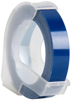 POWERTOOL 3D-Prägeband, selbstklebende Prägeetiketten Ersatz für DYMO, 9 mm x 3 m weißer Druck auf blau, 1 Stück (gleiche Farbe)