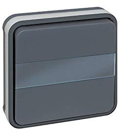 Bouton poussoir avec porte étiquette lumineux Oxxo - 1 poste - 10A - Gris