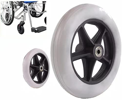 MJZYP 2PCS Wheelchair Front Wheels 6/7/8 Inch Solid Bearing Replacement Wheels Rubber Wheel Universal Wheelchair Replacement Wheel Accessories grey,6in (15cm)