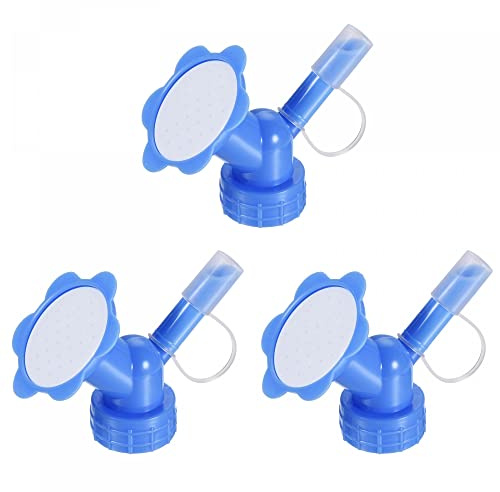 sourcing map 3Stk. Flaschensprinkler Plastik Düse Doppelkappe Konverter Gartengeräte blau