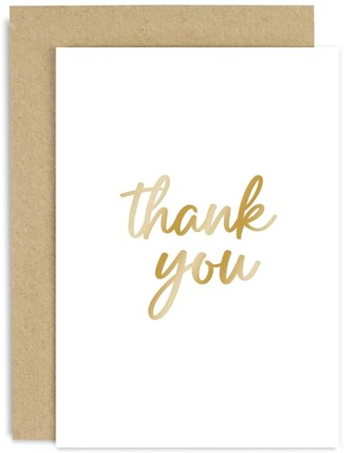 Old English Co. Simple Thank You Card for Friends - Thank You Gifts for Women - Thank You Wedding Cards - Teacher Thank You | Blank Inside