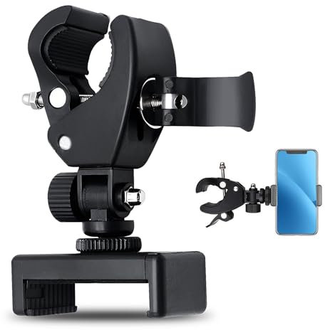 Mic Stand Phone Holder, Flexible Microphone Arm Mount Clamp With 360° Rotation Clip for Live Broadcast Recording Riding Traveling