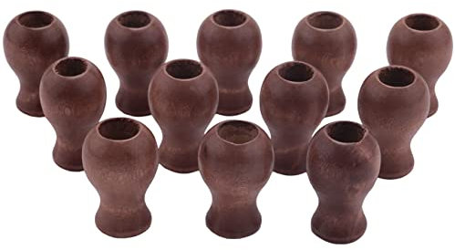 yasoe Paquete de 12 Perillas de CordóN de Madera para Persianas Ventana,Bolas Madera Colgante de Persianas PequeñAs,Colgantes,Extremos de ExtraccióN para Persianas o Cortinas,MarróN