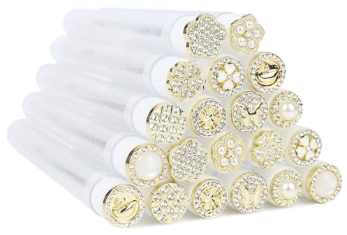 20pcs Mascara Wands Tube Reusable Lash Brush Golden Metal Tube Eyelash Brush Tubes Spoolies Lash Extension Brushes Applicators Makeup Tools (Golden Metal-MIX)