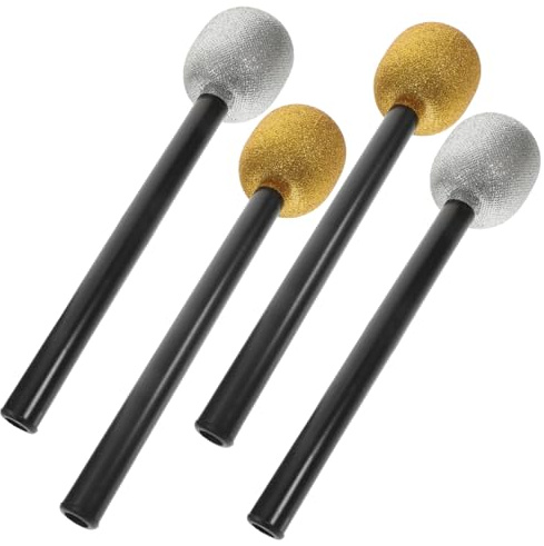 minkissy Microphone Jouet Plastique Faux Microphone Garçon Et Filles 4 Pièces Accessoires Cosplay Fête Jeu De Rôle