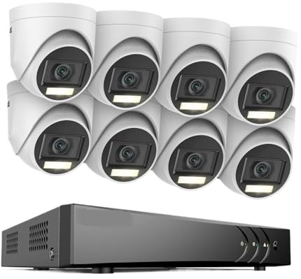 Système De Caméra Sécurité Lite 16 Canaux 5 MP H.265 + DVR Surveillance PIR Caméras Dôme Extérieures Kit Résistant Aux Intempéries IP67 DéTection De Mouvement(None,16CH 8PCS Kit)