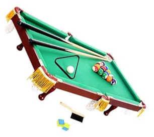 mophrati Interaktiver Mini Billardtisch Kinder und Erwachsene. Spielspaß für drinnen und draußen. Inklusive Spielbällen, Queues und