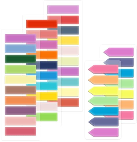 880 Sheets Sticky Notes 5 Pads Sticky Tabs Self-Sticky Note Pads Post it Notes Colorful Index Tabs Translucent Tape Flags for Page Marking School and Office Supplies
