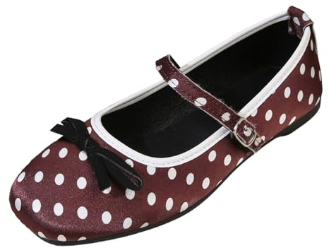 Casual Shoes Women's Sporty Ballerina with Dots to Slip On Breathable Dance Shoes Dance Boots Barefoot Shoes Non-Slip Slip-On Comfortable Lightweight Flat Ballet Shoes, O Red, 8 UK