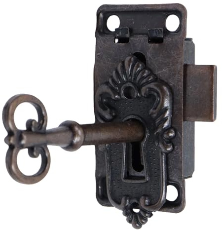 Antique Cabinet Lock, 2.09x1.06 Inch, 1 Set