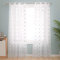 Deconovo Stores Gardinen Vorhang Transparent Ösen Vorhänge Kinderzimmer Dekosachals Leinenoptik Stern, 245x140 cm(HöhexBreite), Blaugrün, 2er Set