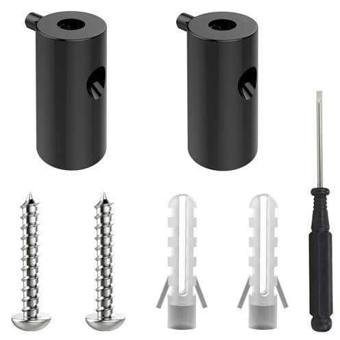 OASHISU Decentratore da Soffitto per Cavi Elettrici con fermo, Decentratore a Soffitto, Decentratore Cavo Elettrico, Decentratore Lampadario, Gancio da Soffitto o Parete, Fermacavo, 2 PEZZI (NERO)