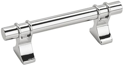 Amerock | Cabinet Pull | Polished Chrome | 3 inch (76 mm) Center to Center | Davenport | 1 Pack | Drawer Pull | Drawer Handle | Cabinet Hardware