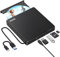BUNUD Lecteur CD DVD Externe USB 3.0 Type-C Lecteur CD Externe avec 2 USB et Fente SD/TF, Portable Lecteur Graveur CD DVD Externe pour PC Mac MacBook Pro Air Windows 11/10 Apple iMac Laptop