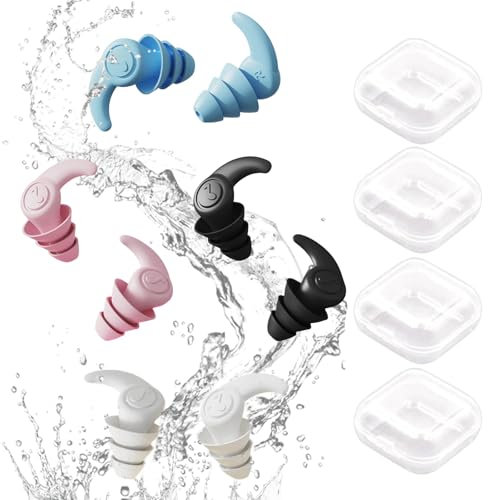 4 Paar Silikon Ohrenstöpsel Schwimmen Ohrschutz Zum Duschen Ohrstöpsel Schwimmen Erwachsene Weich Silikon Ohrstöpsel Ohrschutz Für Duschen Schwimmen Surfen Schnorcheln Und Andere Wassersportarten