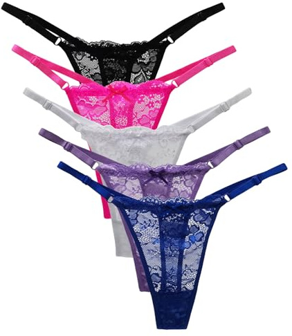 marysgift Lace Thongs for Women Underwear T Back Low Waist Panties