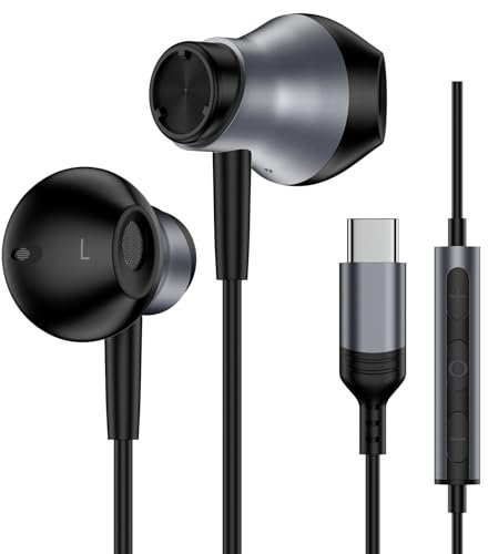Auriculares USB C para Samsung Galaxy S25 S24 S23 Ultra S22 S21 FE S20 A53 A54 HiFi Auriculares estéreo con micrófono Auriculares in-ear con cable USB Tipo C para iPhone 16 15 iPad Pro Air 5 Mini 6