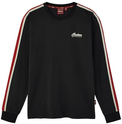 Indian Motorcycle Men's Striped Sleeves Headdress Long Sleeve T-Shirt, Black - 2865616,Black,L