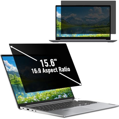 Hinnwer Filtro Schermo Privacy 15,6 Pollici per 16:9 Laptop, Anti Luce Blu, Anti-Spia, Filtro Privacy Monitor 15,6 Pollici per HP/dell/Acer/Lenovo/Thinkpad/Samsung/ASUS/Sony