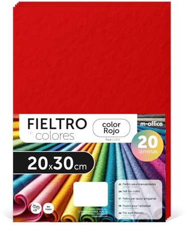 m-office Pannolenci Colorati, Feltro per Lavoretti Creativi, Cucito e Patchwork, Materiale per Scrapbooking e Decorazioni, Set Colori DIY, Ideale Artigianato e Fai-da-te, 40x60cm (Nero, 5pz)
