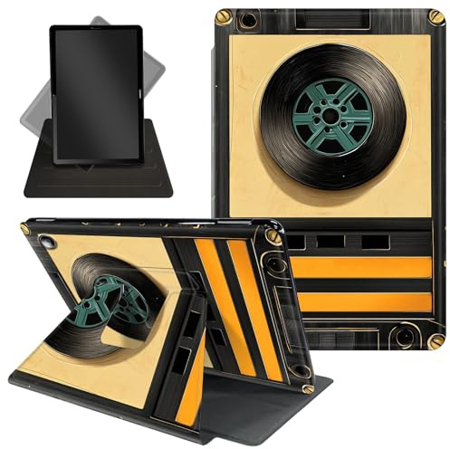 for Amazon Kindle Fire Max 11 Case (2023 Release 13th Generation),360 Degree Rotating Stand Protective Cover with Auto Up/Sleep Feature for Kindle Fire Max 11 Tablet,Audio Cassette Tape-1436