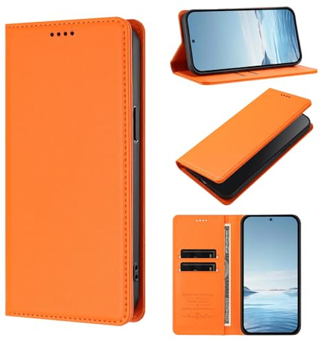 Kompatibel med Cricket Outlast 5G 2024,Kompatibel med Cricket Outlast 5G 2024 【RFID-blockering】【Kortficka Magnetisk stängning Flip-stativ】Telefonfodral Orange