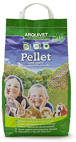 ARQUIVET Pellet - Lecho higiénico natural, vegetal, orgánico para gatos y pequeños mamíferos roedores - Biodegradable - Absorbe líquidos y malos olores - Cantidad: 10 L