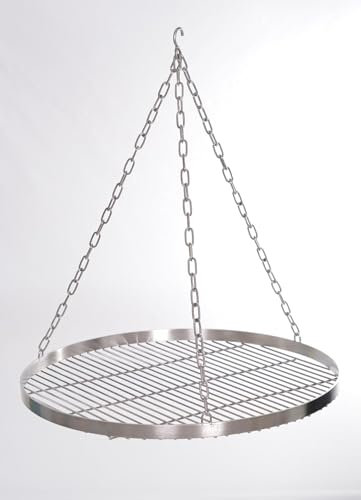 Ø 60 cm - Barbecue pivotant en acier inoxydable V2A - Espacement des barres de 14 mm - Grille de cuisson pivotante - Brasero - Barbecue rond