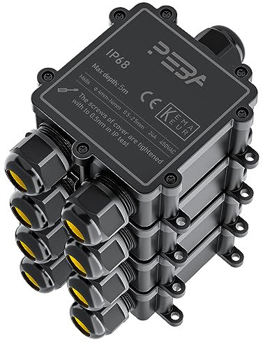 PEBA Wasserdicht Abzweigdose Erdkabel Kabelverbinder IP68 Verteilerdose steckdose aussen verteiler 4 mm-14 mm kabel für außen garten outdoor wasserdichte verbinder box 3-Wege steckdosen schwarz