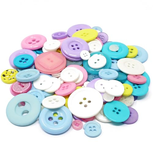 Special Touches 100 Gram Bag of Mix Acrylic & Resin Buttons For Cardmaking Embellishments (Pastels)