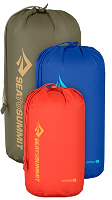 Sea to Summit Lightweight Stuff Sack Set 5, 8, 13 L, Blue, Lightweight Functional Pack Sack Set, Size One Size, Colour Sp