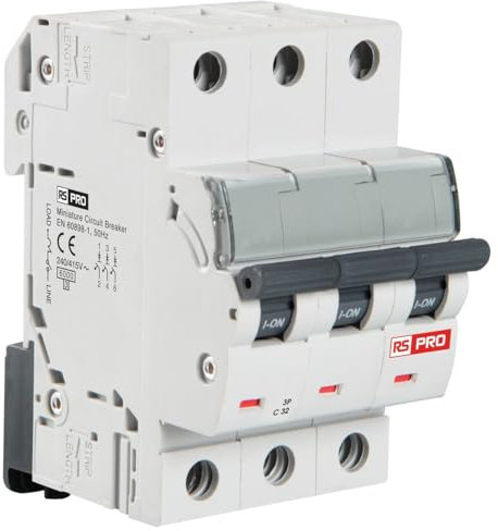RS PRO MCB Leitungsschutzschalter Typ C, 3-polig 6A 240V, Abschaltvermögen 10 kA DIN-Schienen-Montage