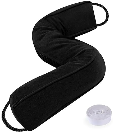 Sunolga Paraspifferi per porta da 50 cm con copertura rimovibile per fessure fino a 7,6 cm, lavabile in lavatrice sotto la porta, tappo d'aria antirumore per finestra, nero