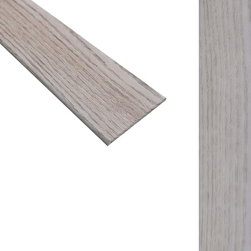 Solid Oak Flat Threshold Transition Door Bar 70mm Wide x 6mm Thick - For Solid, Engineered & Laminate Flooring. 0.9m, 1.1.0m, 1.8m or 2.7m Lengths. (Light Grey Oak, 1.10m)