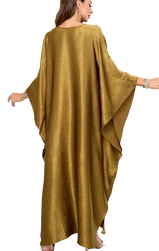 YouKD Vestido largo de verano caftán bohemio, amplio, para playa, bata de playa, talla grande para mujer, Altoa única