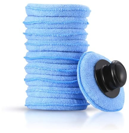 Polish Applicator Pad, Car Polishing Pads, 11PCS Cars Wax Applicatores Pads, Buffing Pad for wax applicators, Glass & Metal Surfaces, Ultra-Soft Microfiber Polish